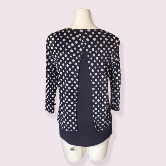 CHICO'S Black and White Dot Blouse - Picture 4 of 9